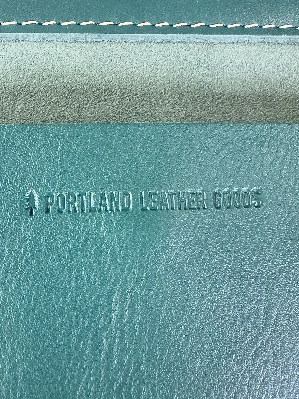 Portland Leather Goods Rancher Wallet Smooth Teal Blue Folding Clutch NEW
